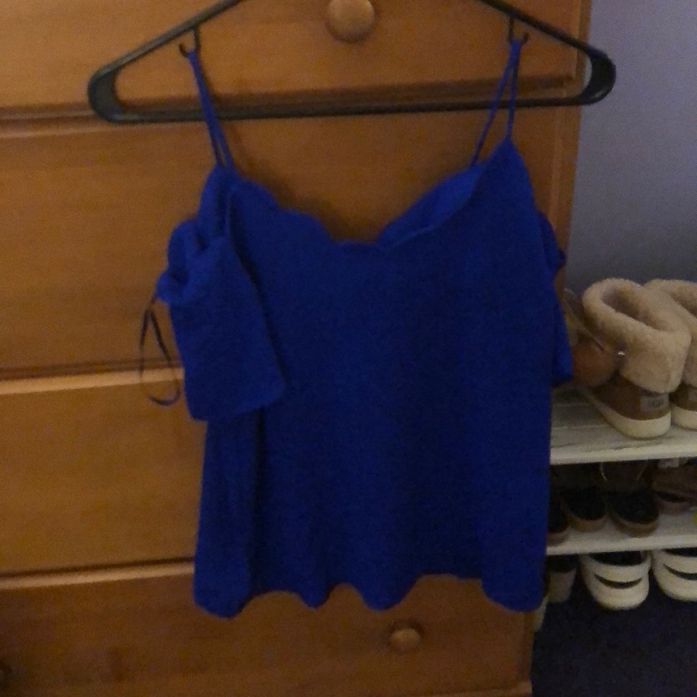 Blue scalloped shirt